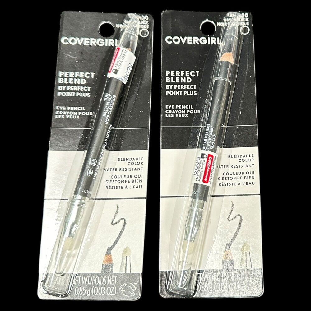 Lot of 2 Covergirl Perfect Blend Eye Pencil 100 Basic Black
